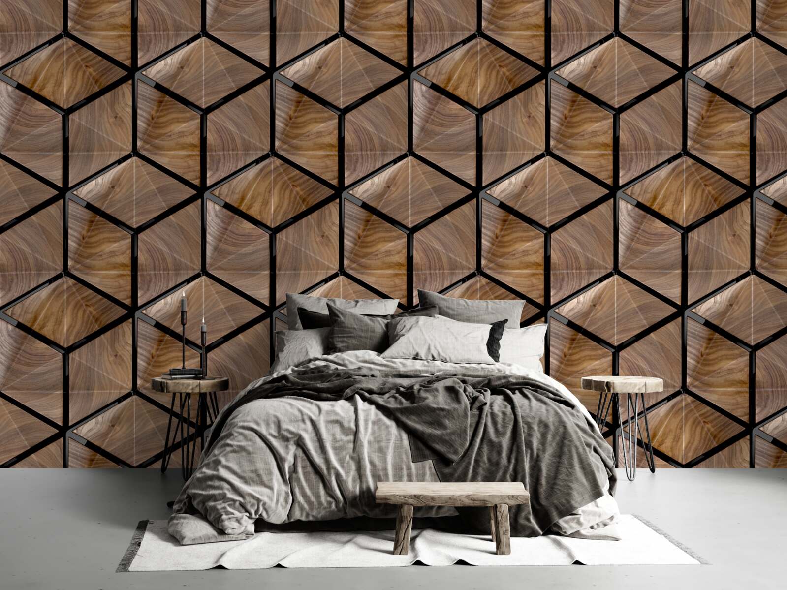 Fototapeta vzory geometrických tvarov na parketách