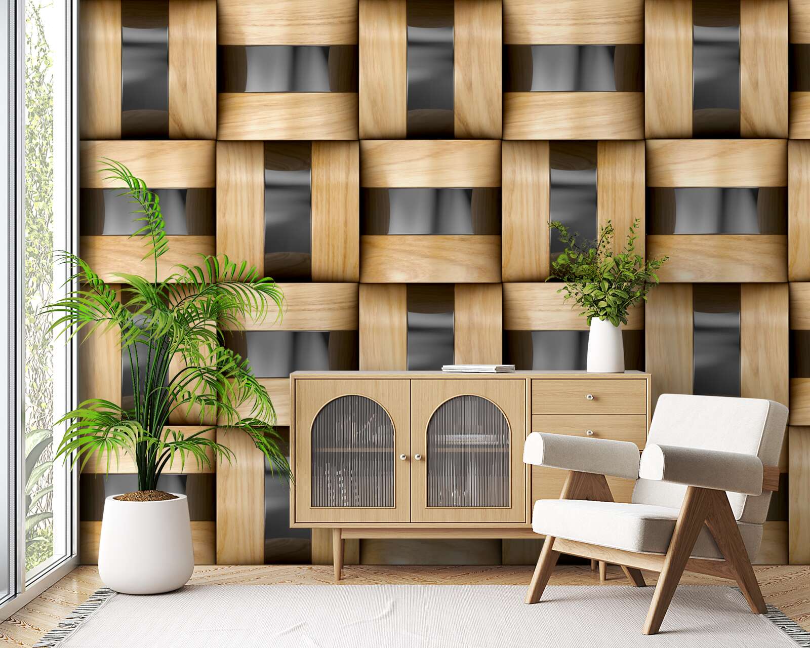 Fototapeta doska vyrobená z drevených blokov