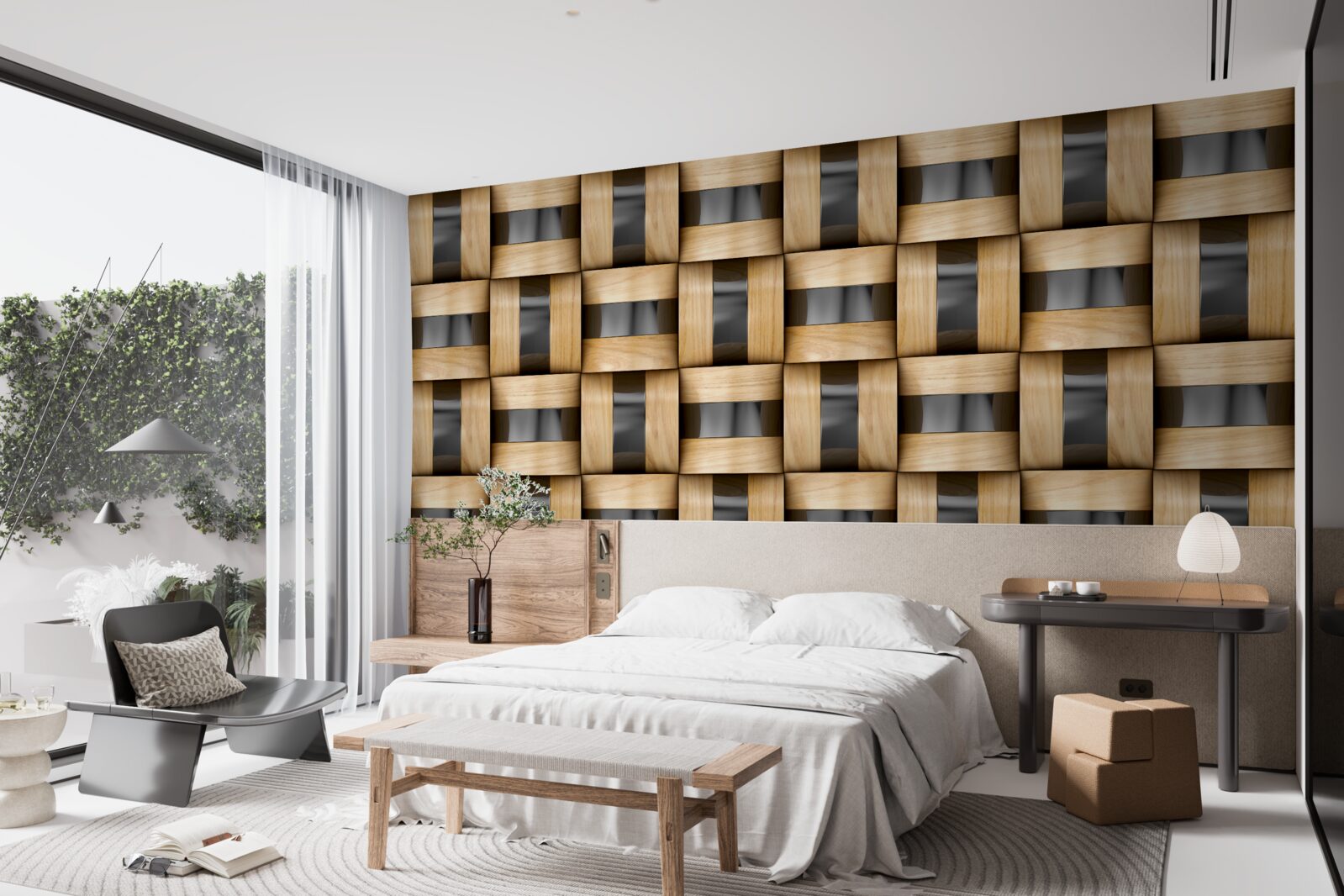 Fototapeta doska vyrobená z drevených blokov