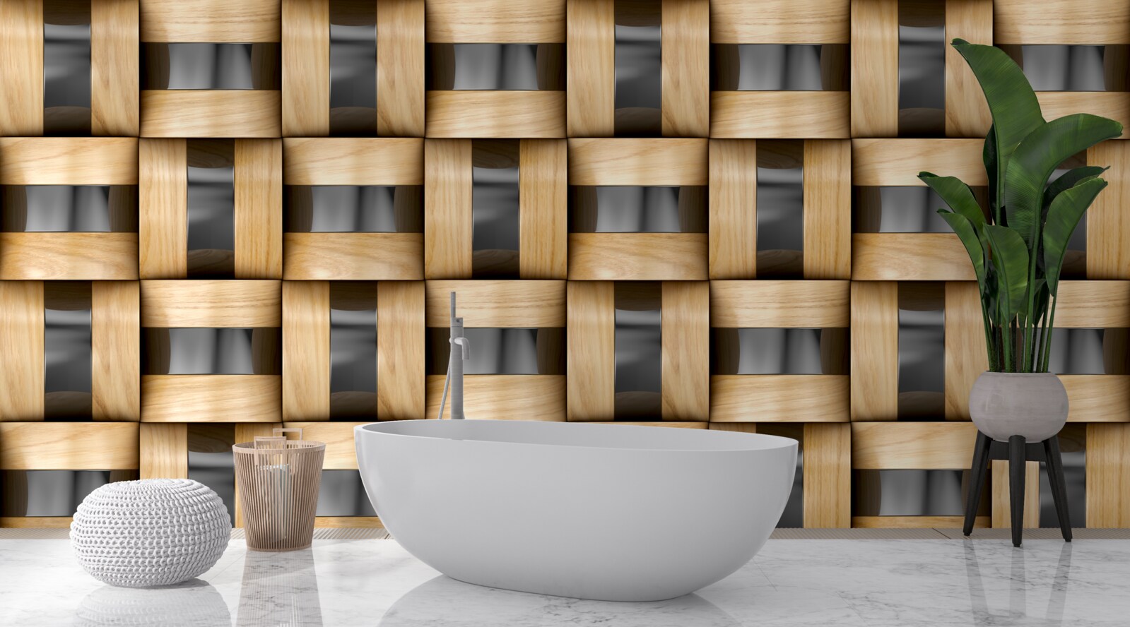 Fototapeta doska vyrobená z drevených blokov