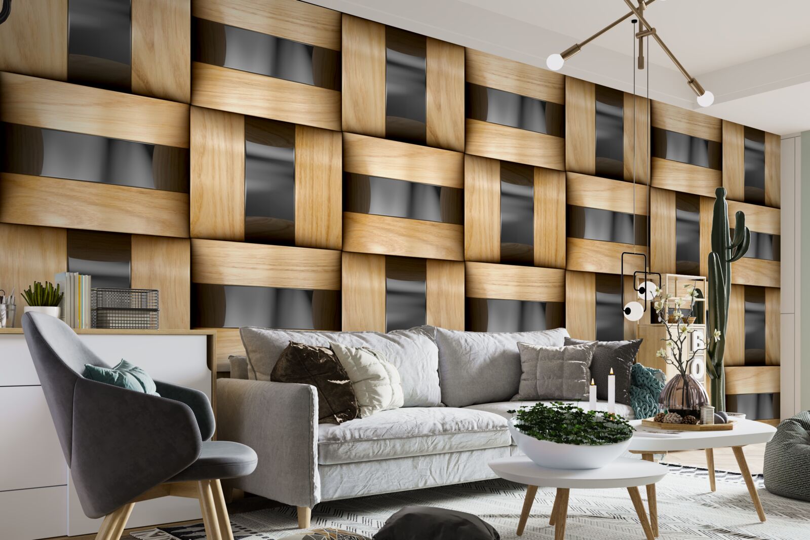 Fototapeta doska vyrobená z drevených blokov