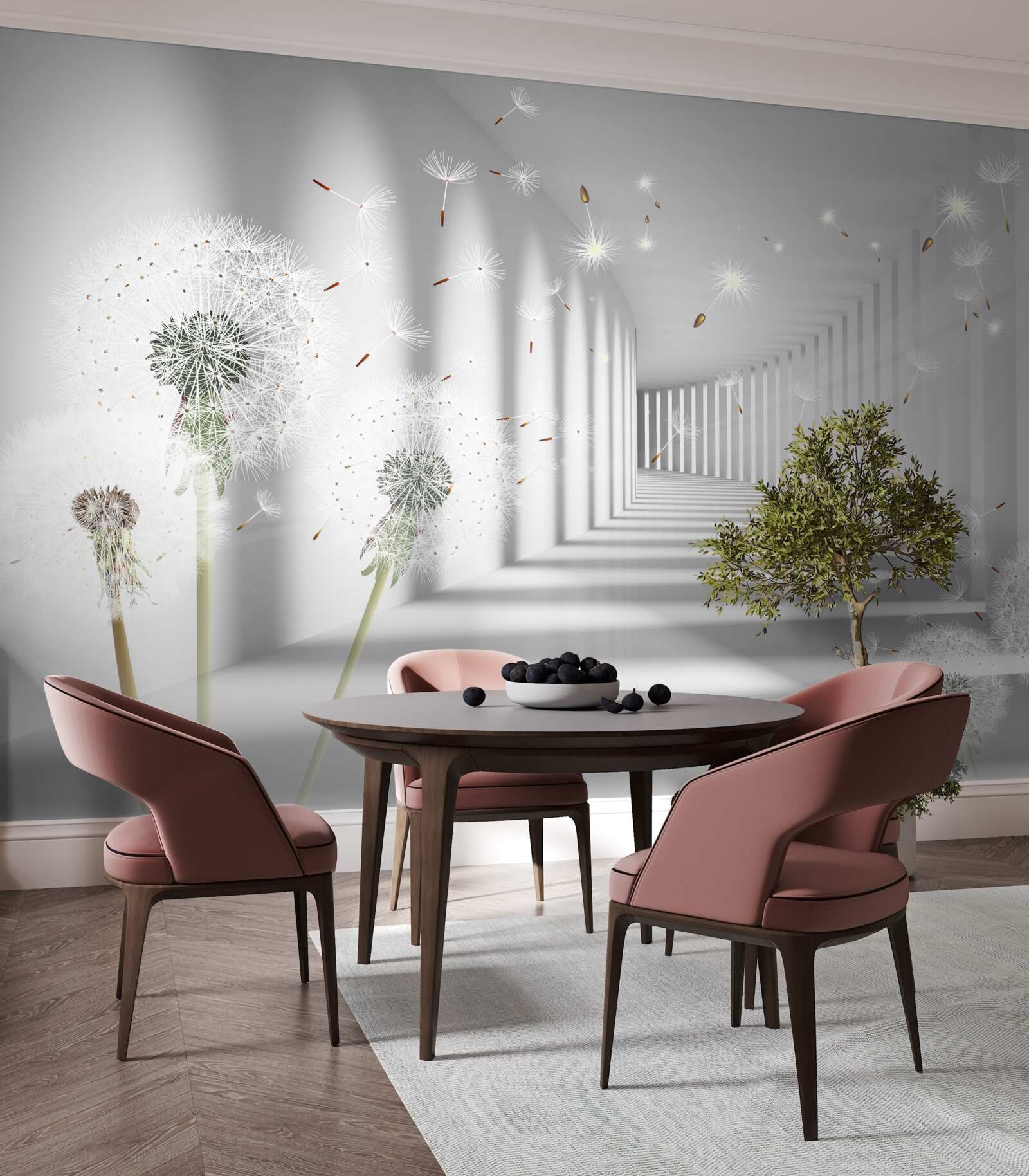 Fototapeta okvetné lístky púpavy sa nosia do tunela