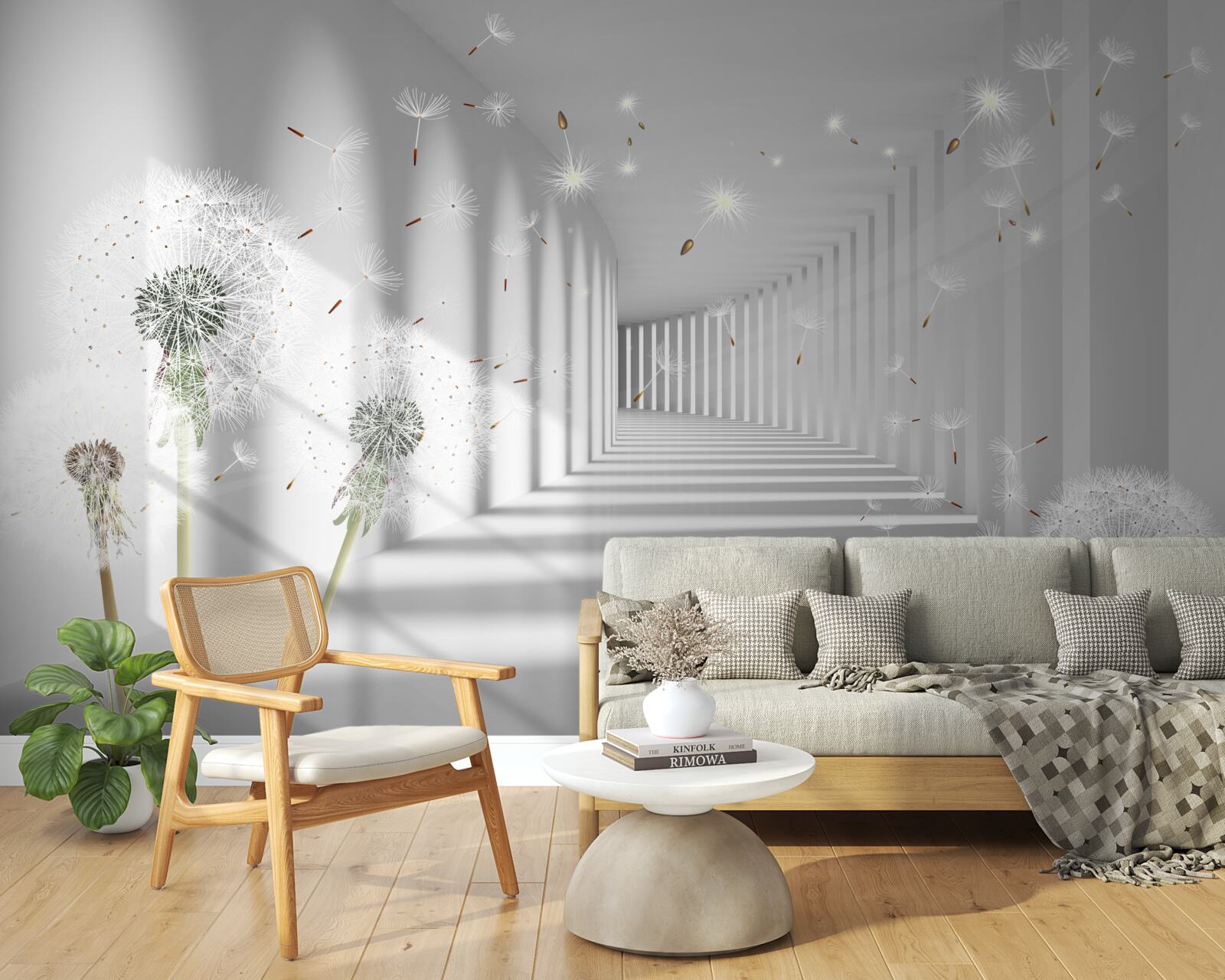 Fototapeta okvetné lístky púpavy sa nosia do tunela