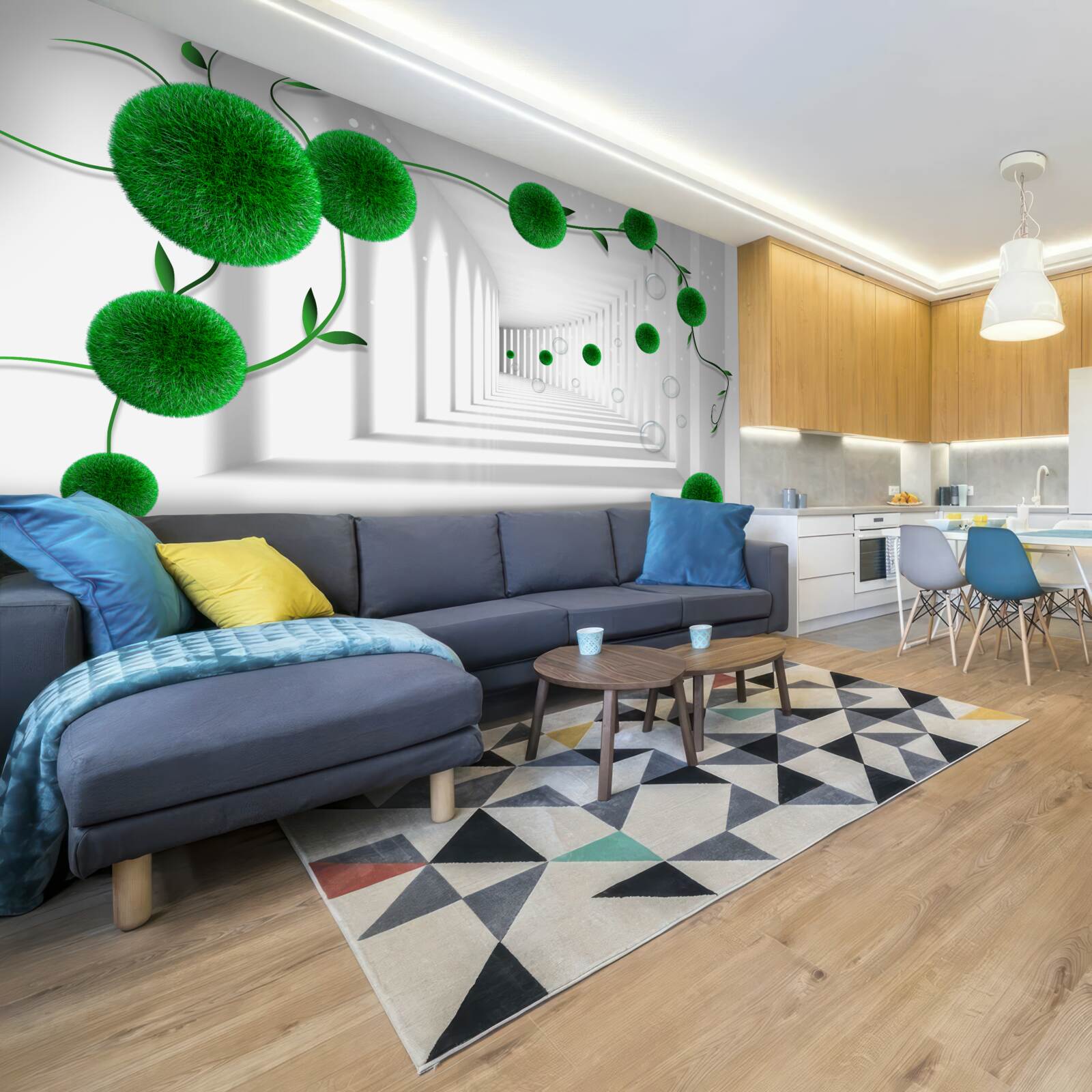 Fototapeta V tuneli plávajú zelené gule