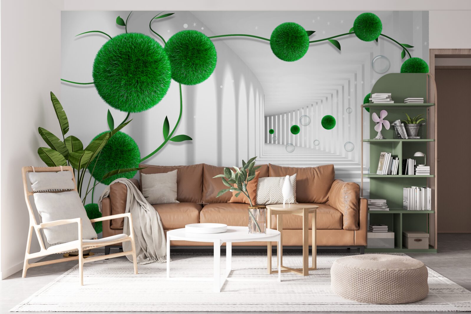 Fototapeta V tuneli plávajú zelené gule