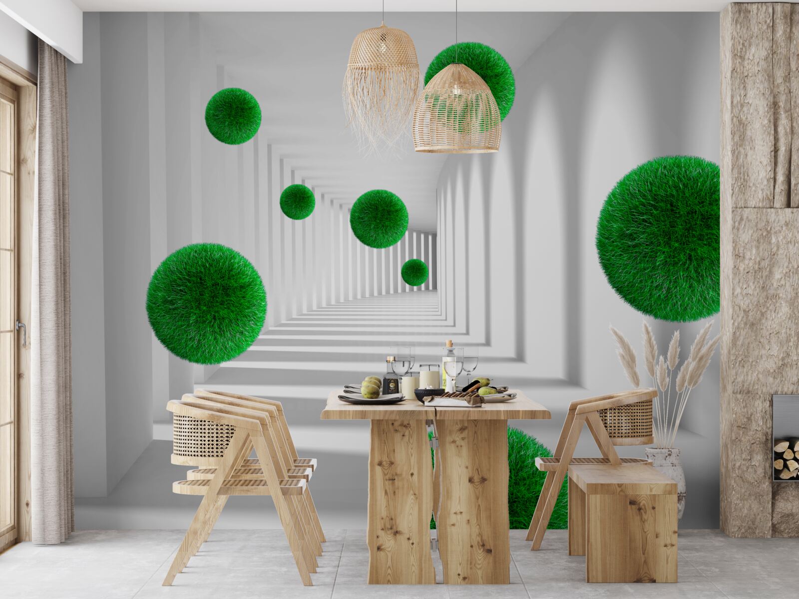 Fototapeta plávajúce husté zelené gule