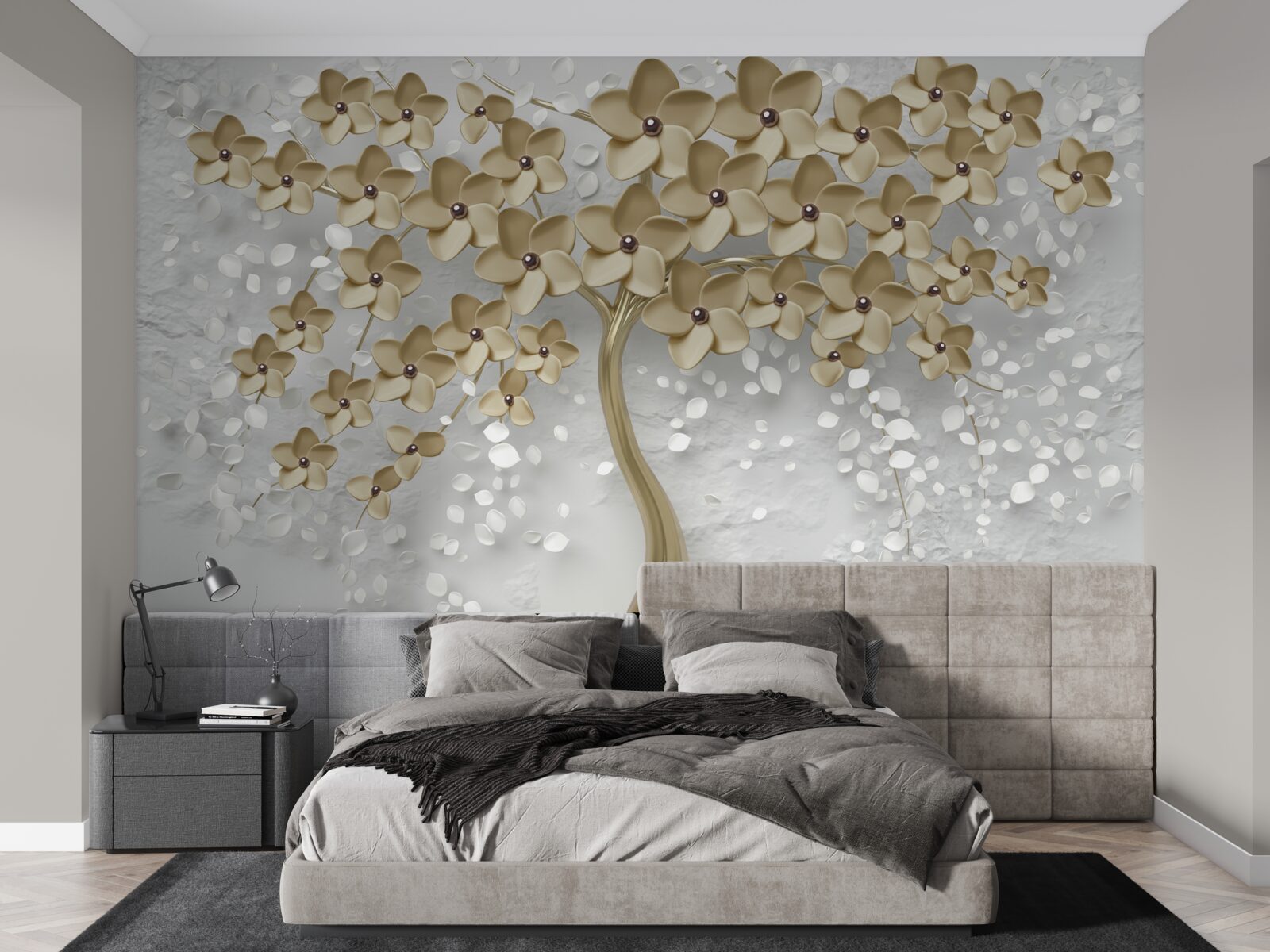 Fototapeta strom obsypaný zlatými kvetmi