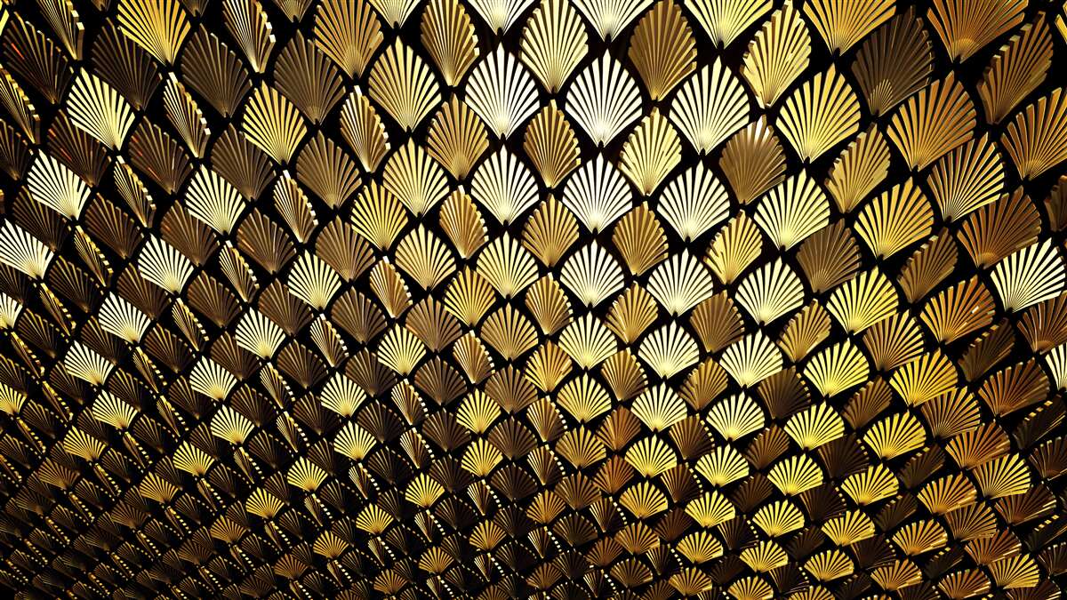 Fototapeta abstrakcia zo zlata v tvare papradia