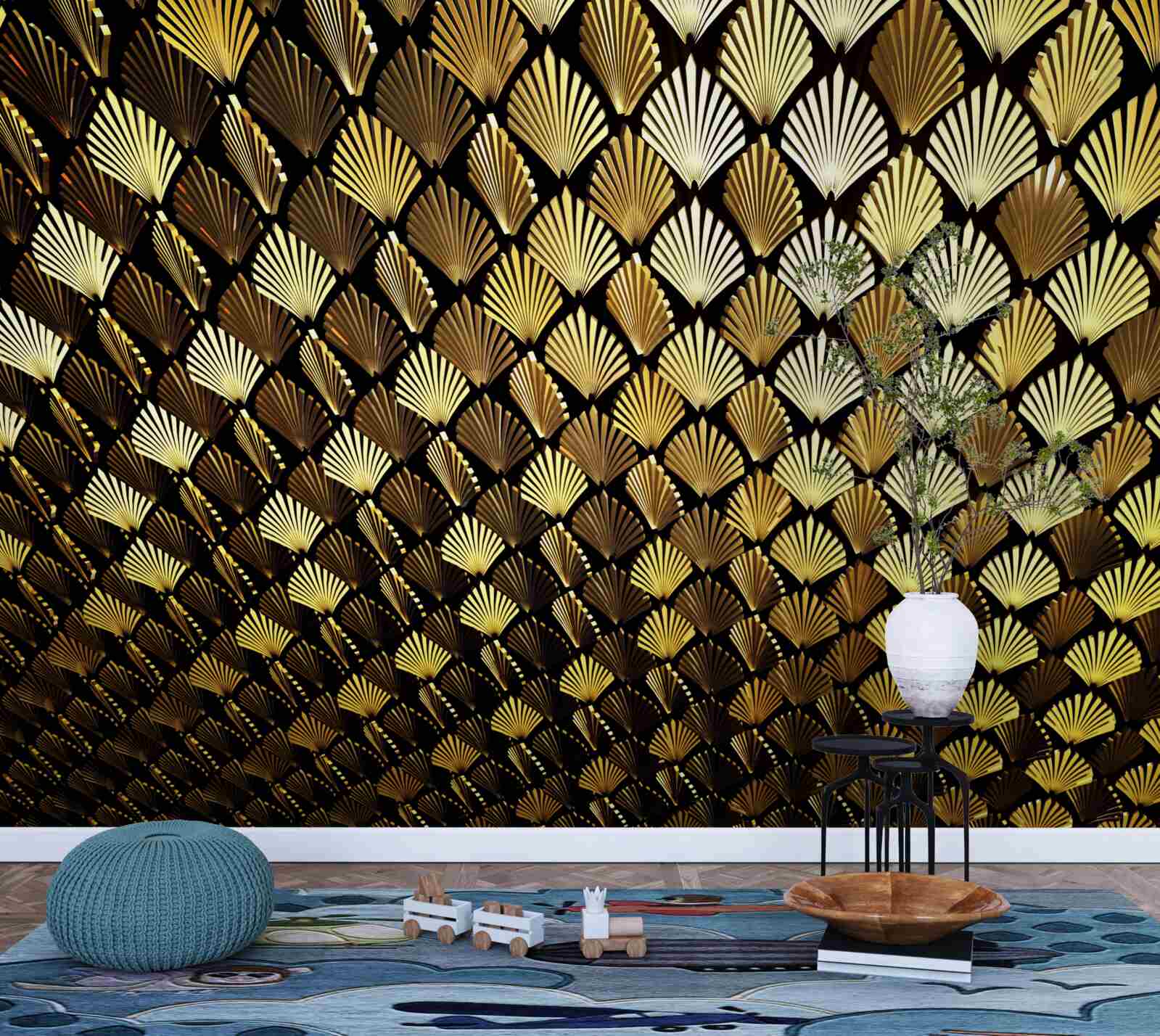 Fototapeta abstrakcia zo zlata v tvare papradia