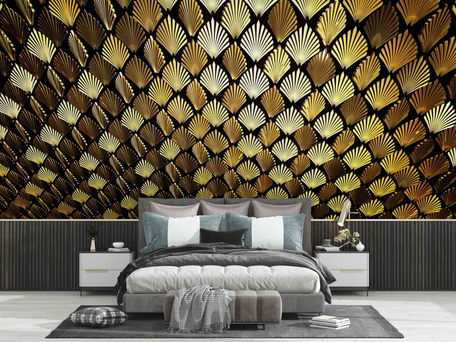 Fototapeta abstrakcia zo zlata v tvare papradia