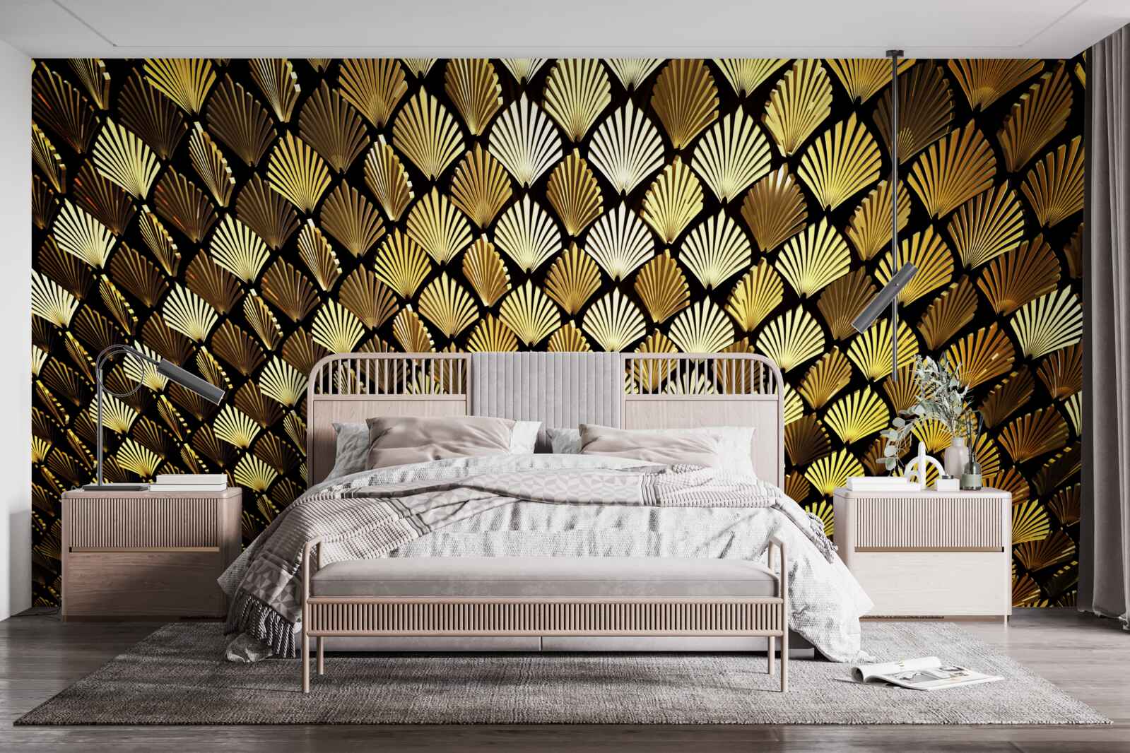 Fototapeta abstrakcia zo zlata v tvare papradia