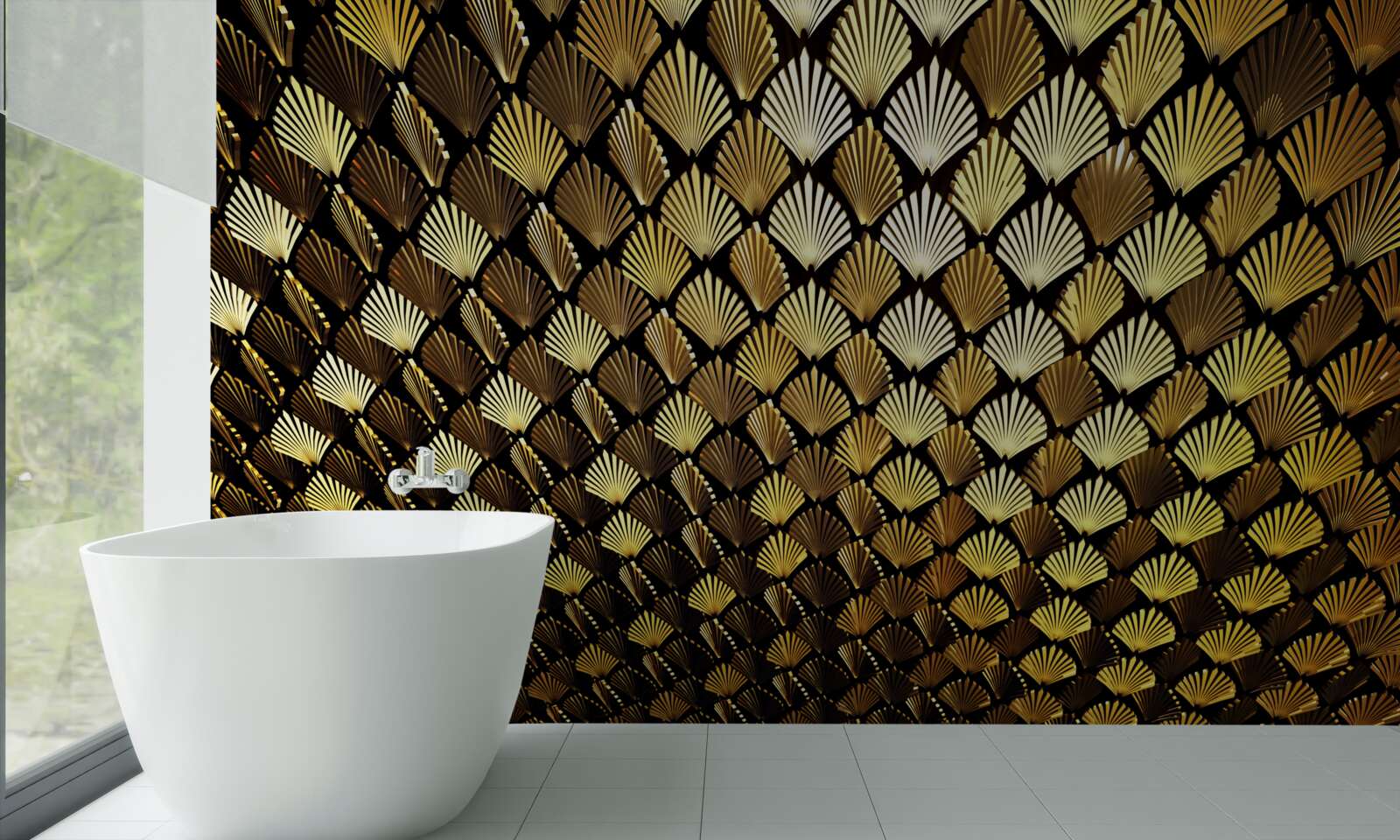 Fototapeta abstrakcia zo zlata v tvare papradia