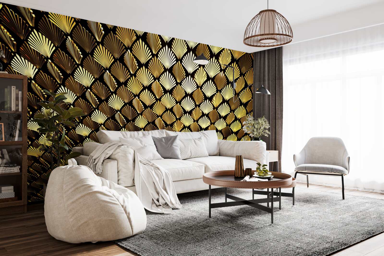 Fototapeta abstrakcia zo zlata v tvare papradia