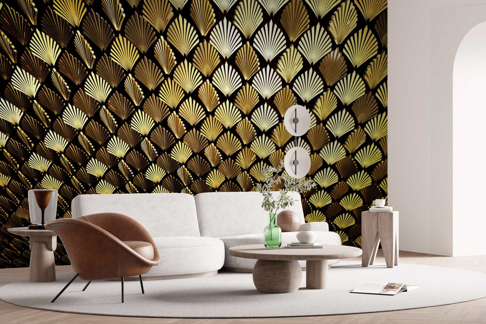 Fototapeta abstrakcia zo zlata v tvare papradia