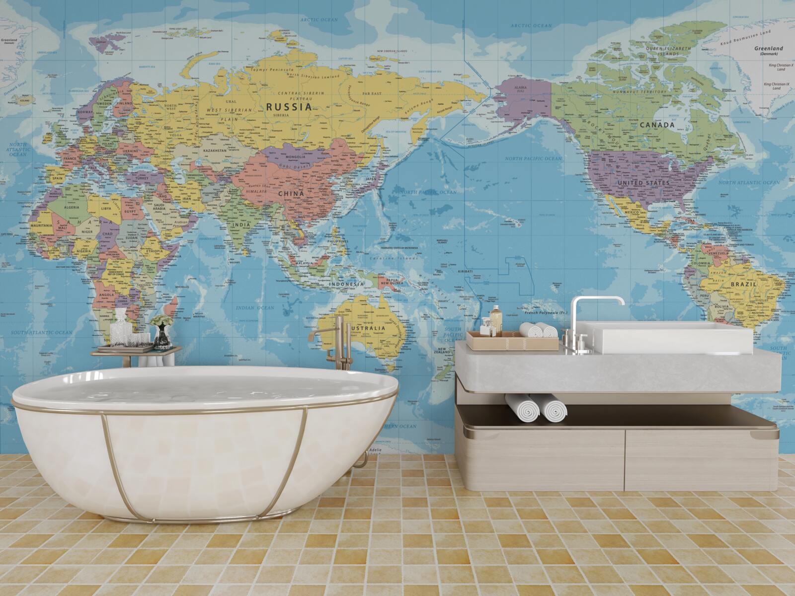 Fototapeta aktuálna mapa sveta z politického hľadiska