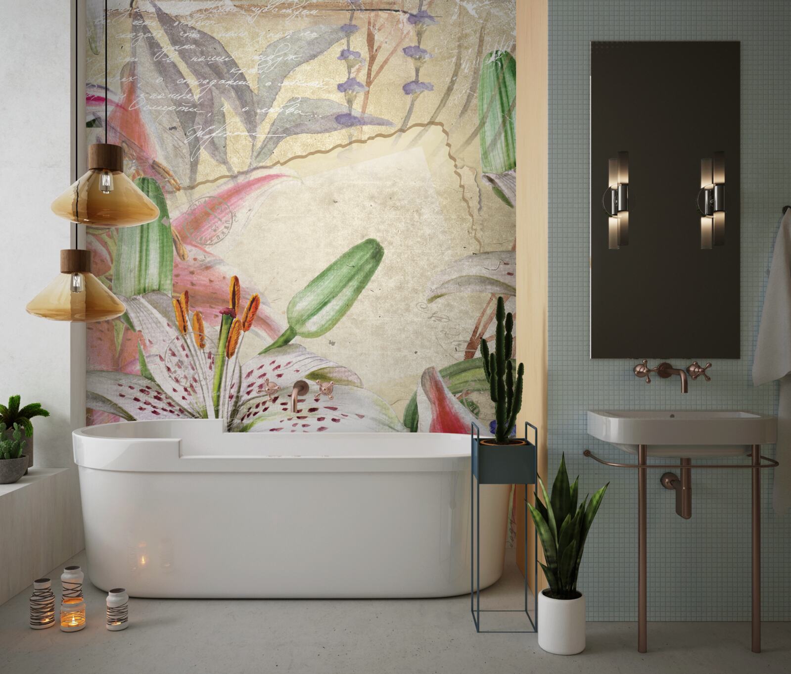 Fototapeta kvitnúce snehobiele ľalie