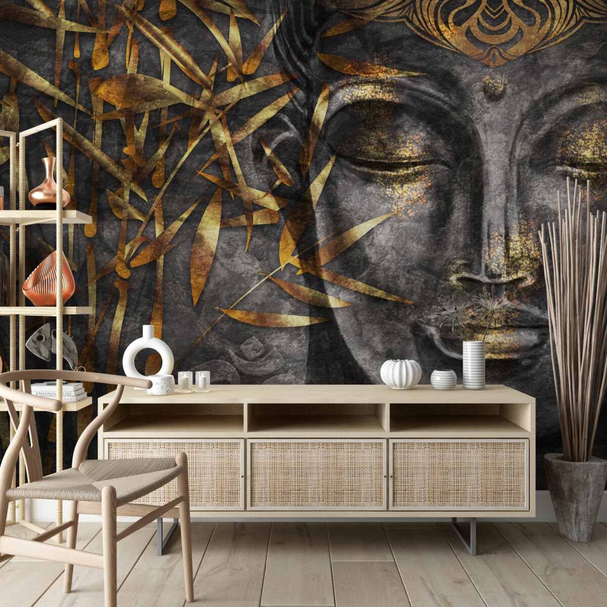 Fototapeta dievča v podobe zlata