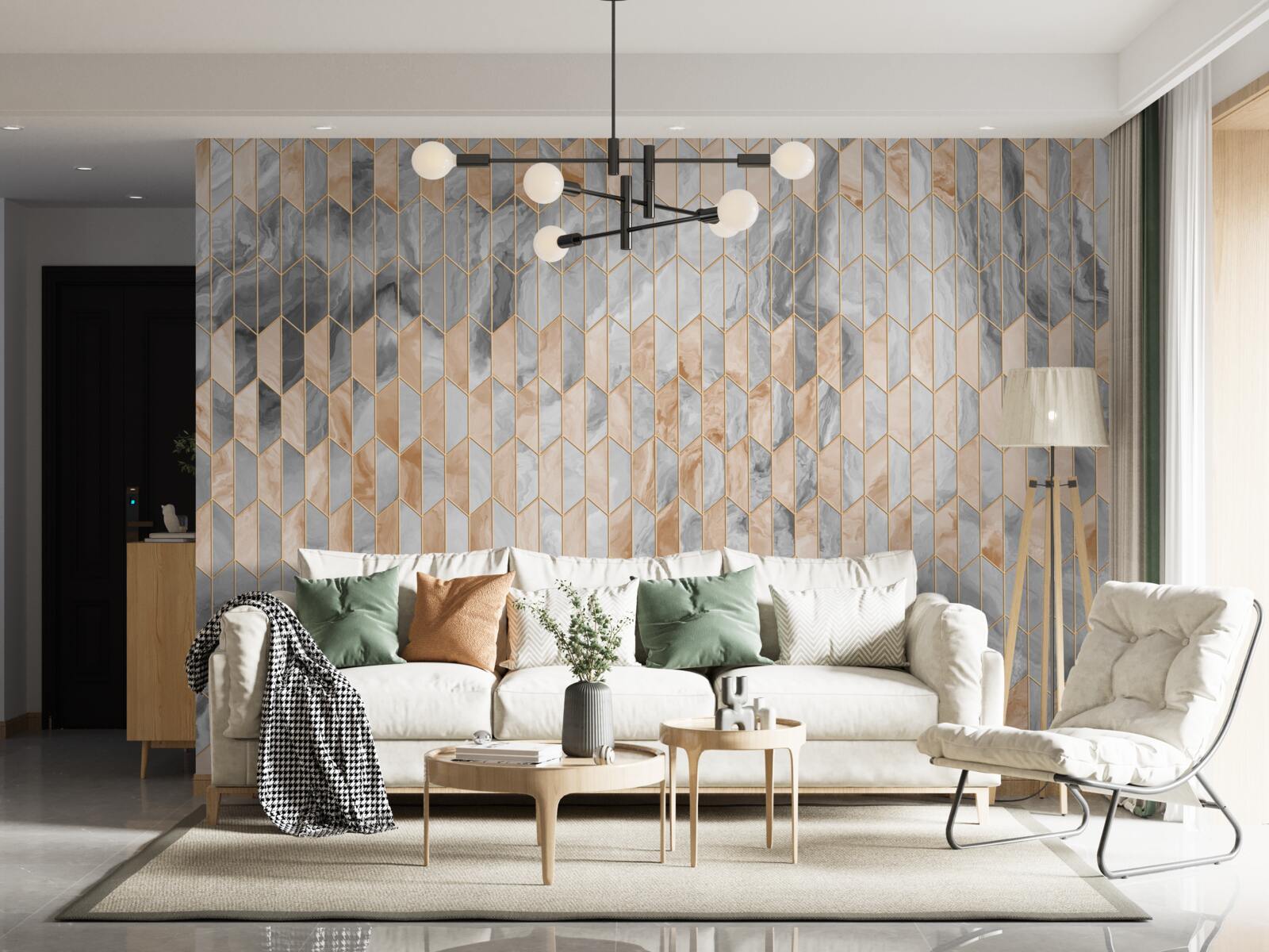 Fototapeta zlato-šedá geometrická kompozícia na mramorovom povrchu