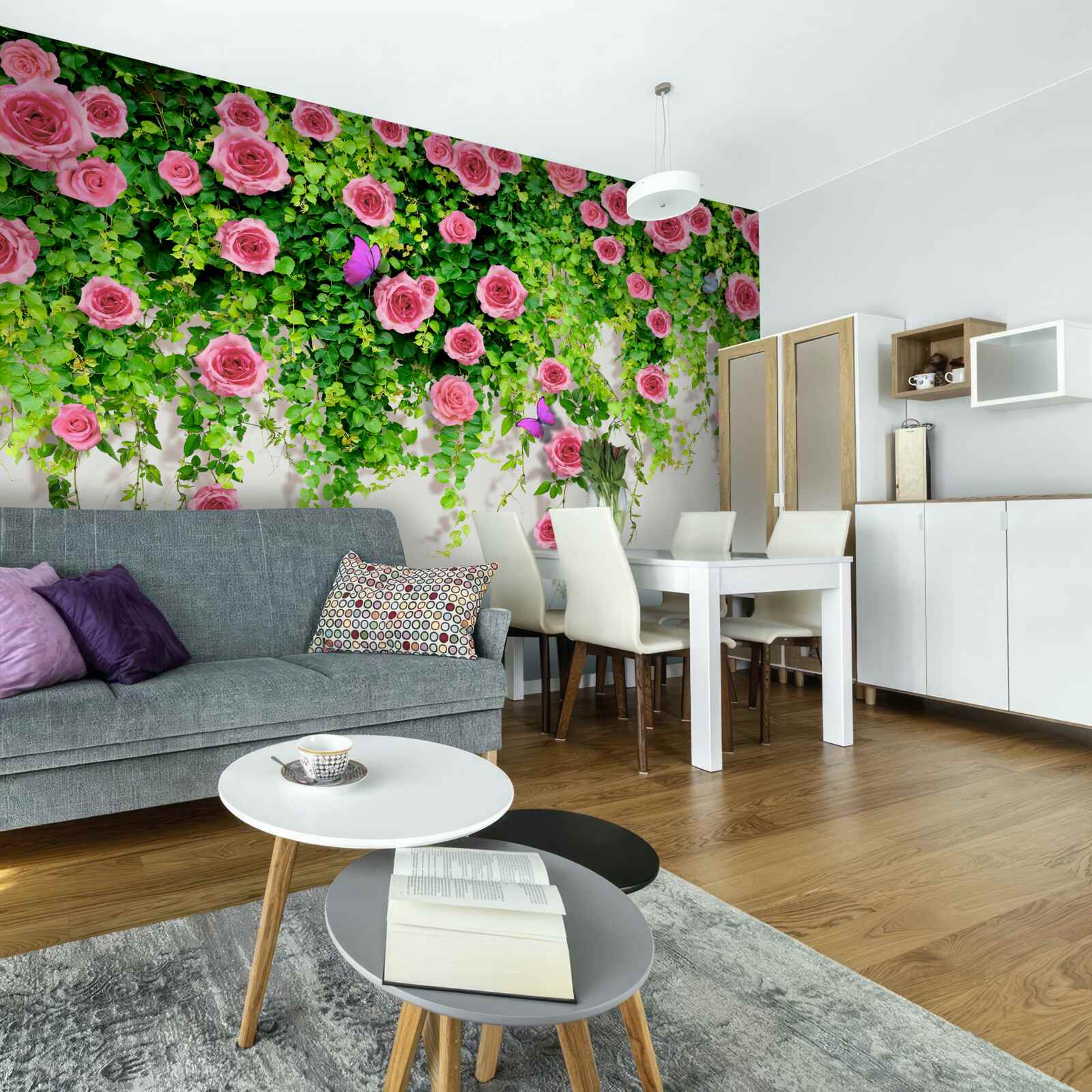 Fototapeta kríkové ruže so sýtou ružovou farbou