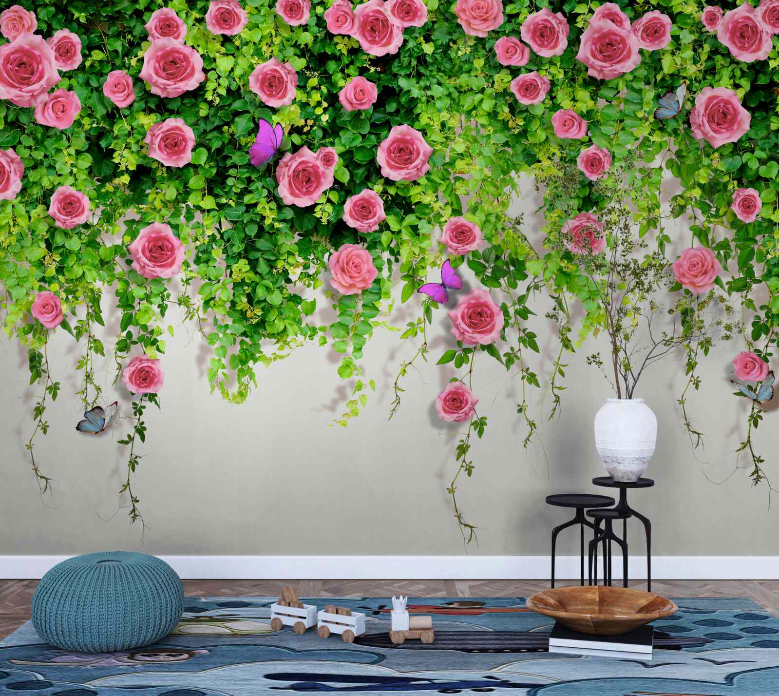 Fototapeta kríkové ruže so sýtou ružovou farbou