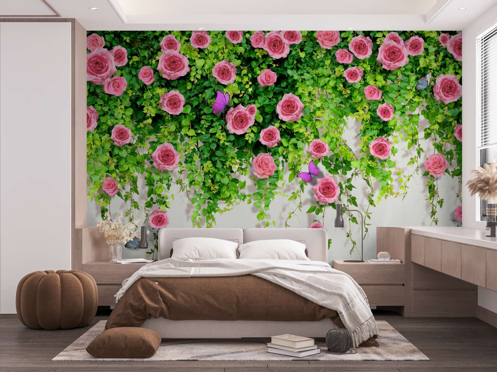 Fototapeta kríkové ruže so sýtou ružovou farbou