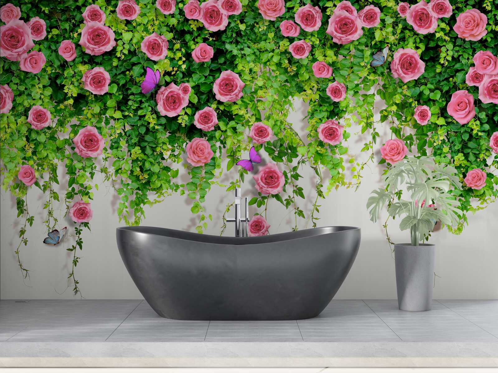 Fototapeta kríkové ruže so sýtou ružovou farbou