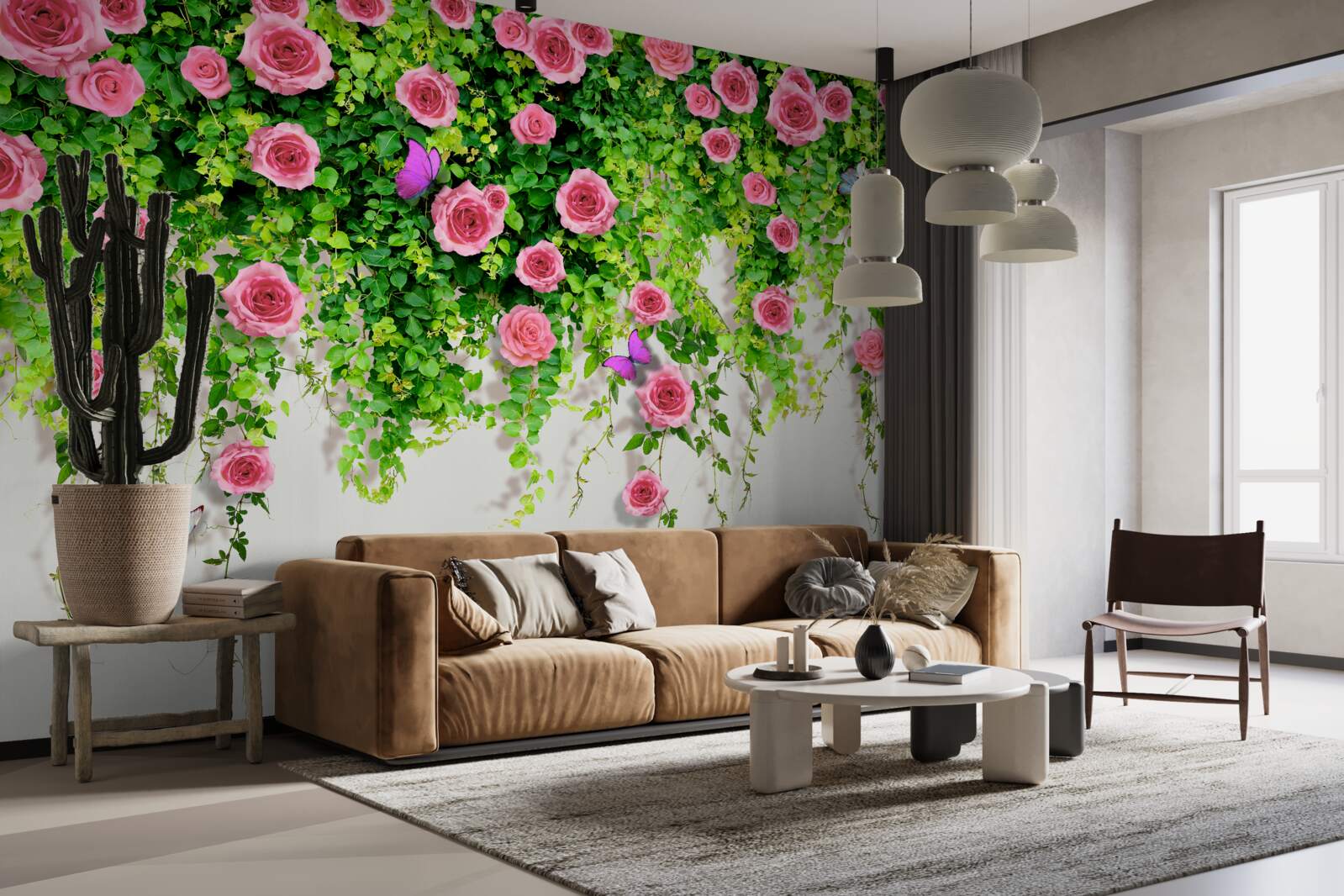 Fototapeta kríkové ruže so sýtou ružovou farbou