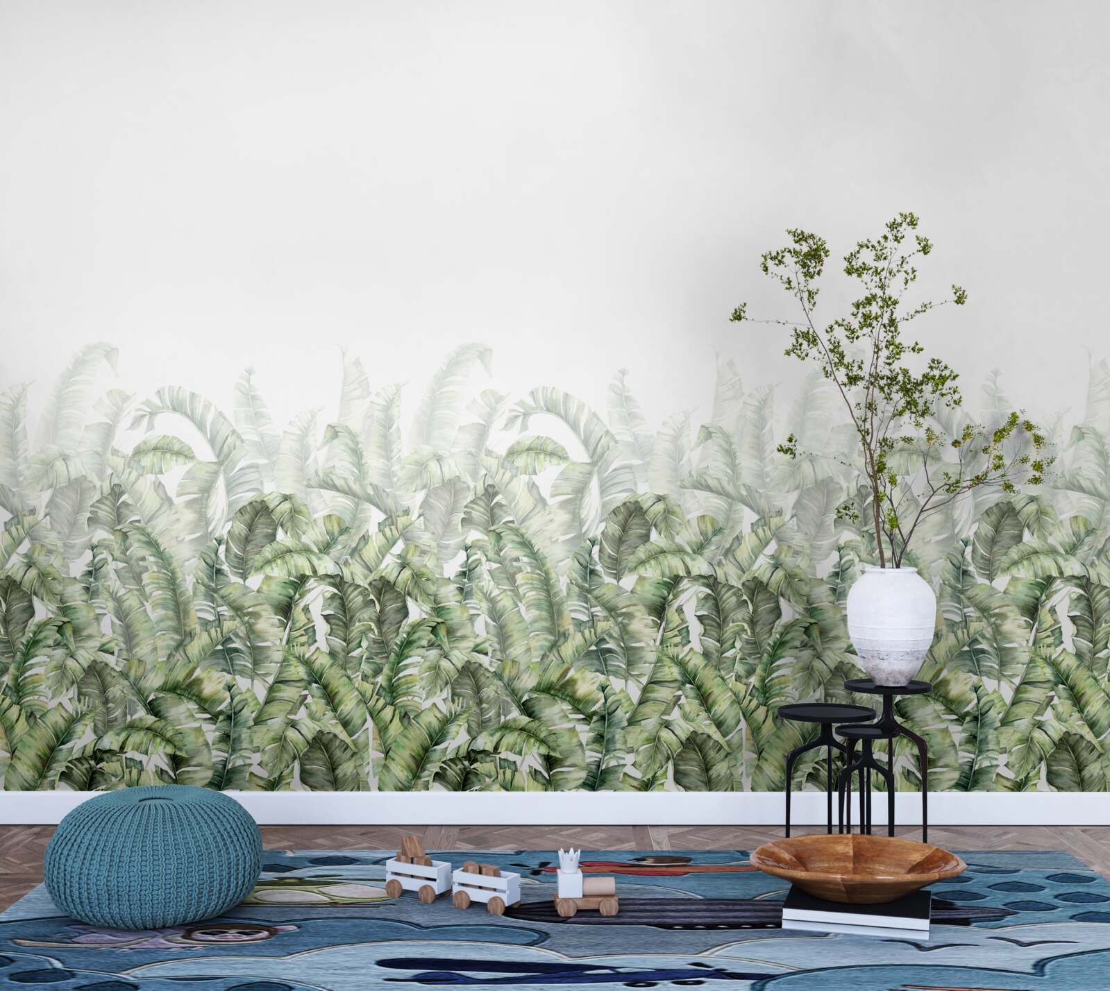 Fototapeta hustá biela papraď a hmla