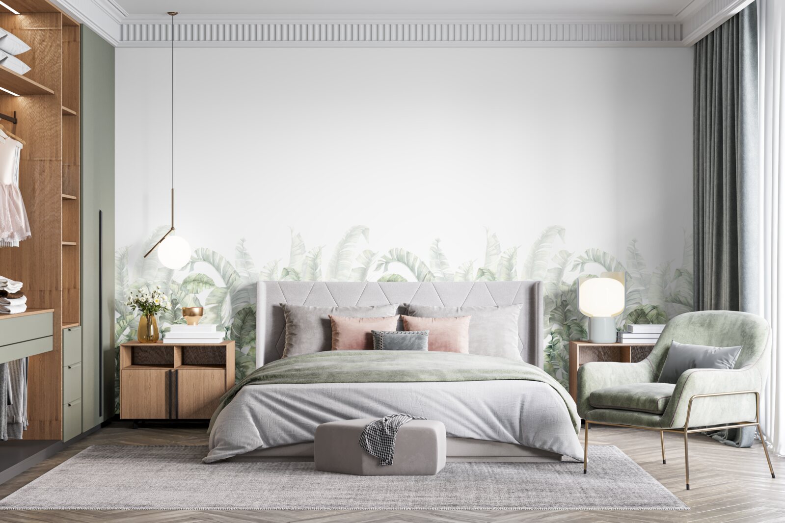 Fototapeta hustá biela papraď a hmla