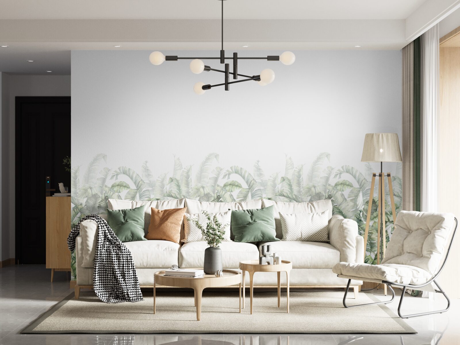 Fototapeta hustá biela papraď a hmla