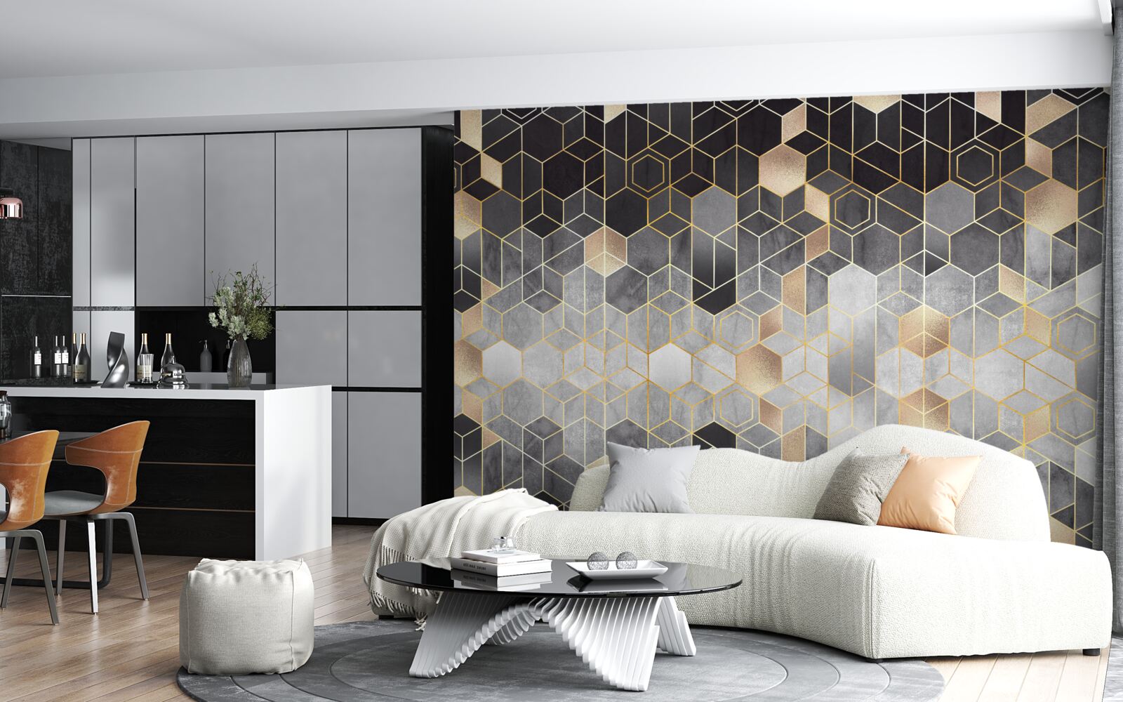 Fototapeta abstraktný obraz zimného lesa v hmle