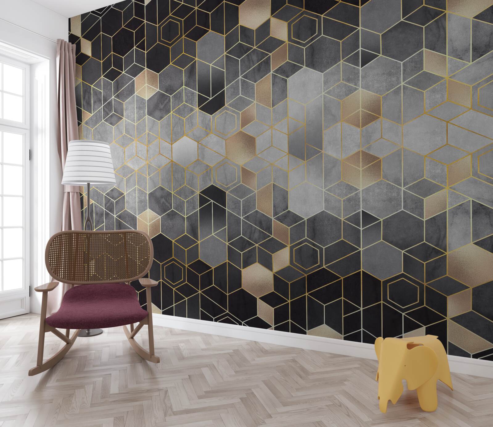 Fototapeta abstraktný obraz zimného lesa v hmle