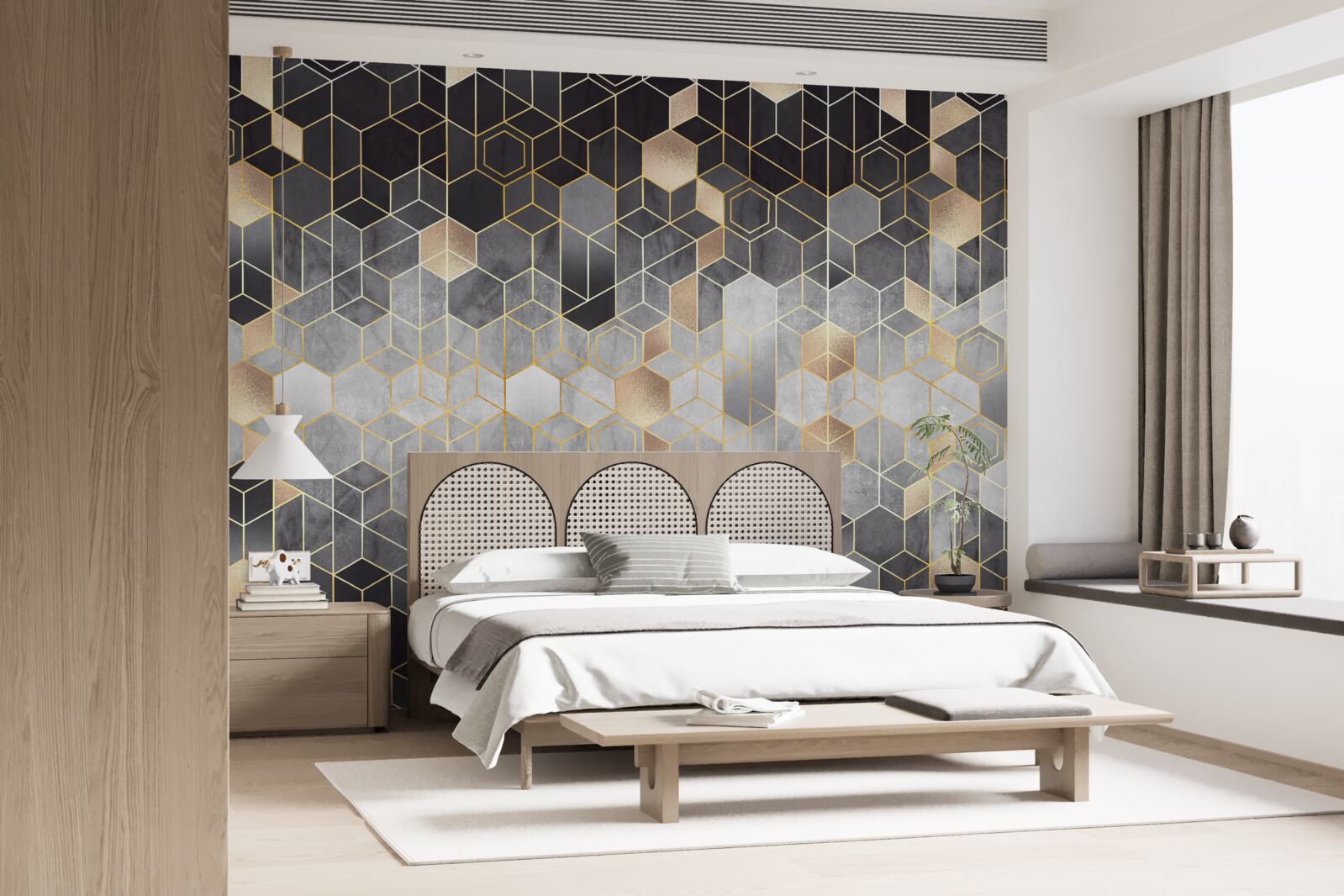 Fototapeta abstraktný obraz zimného lesa v hmle