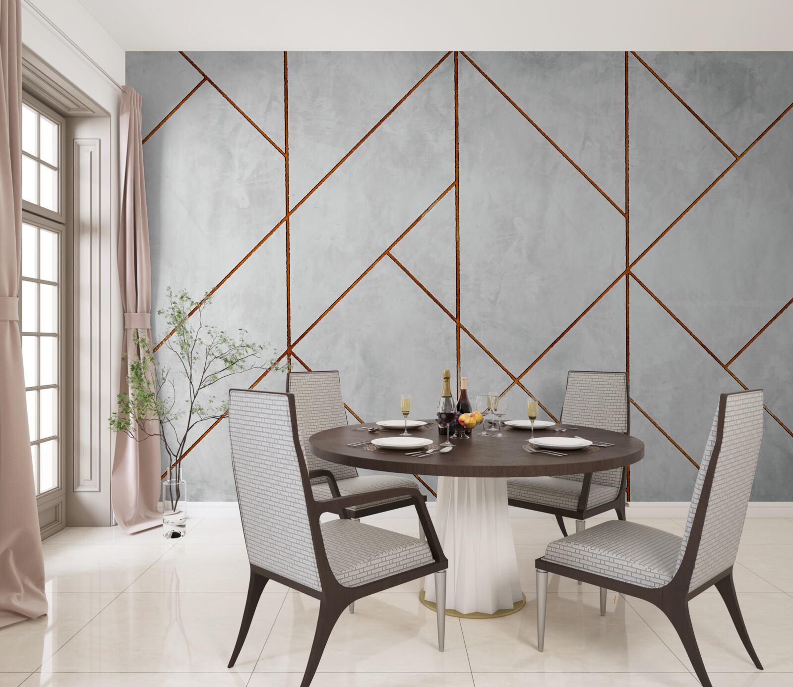 Fototapeta sivý mramor so vzorom zlatých žíl