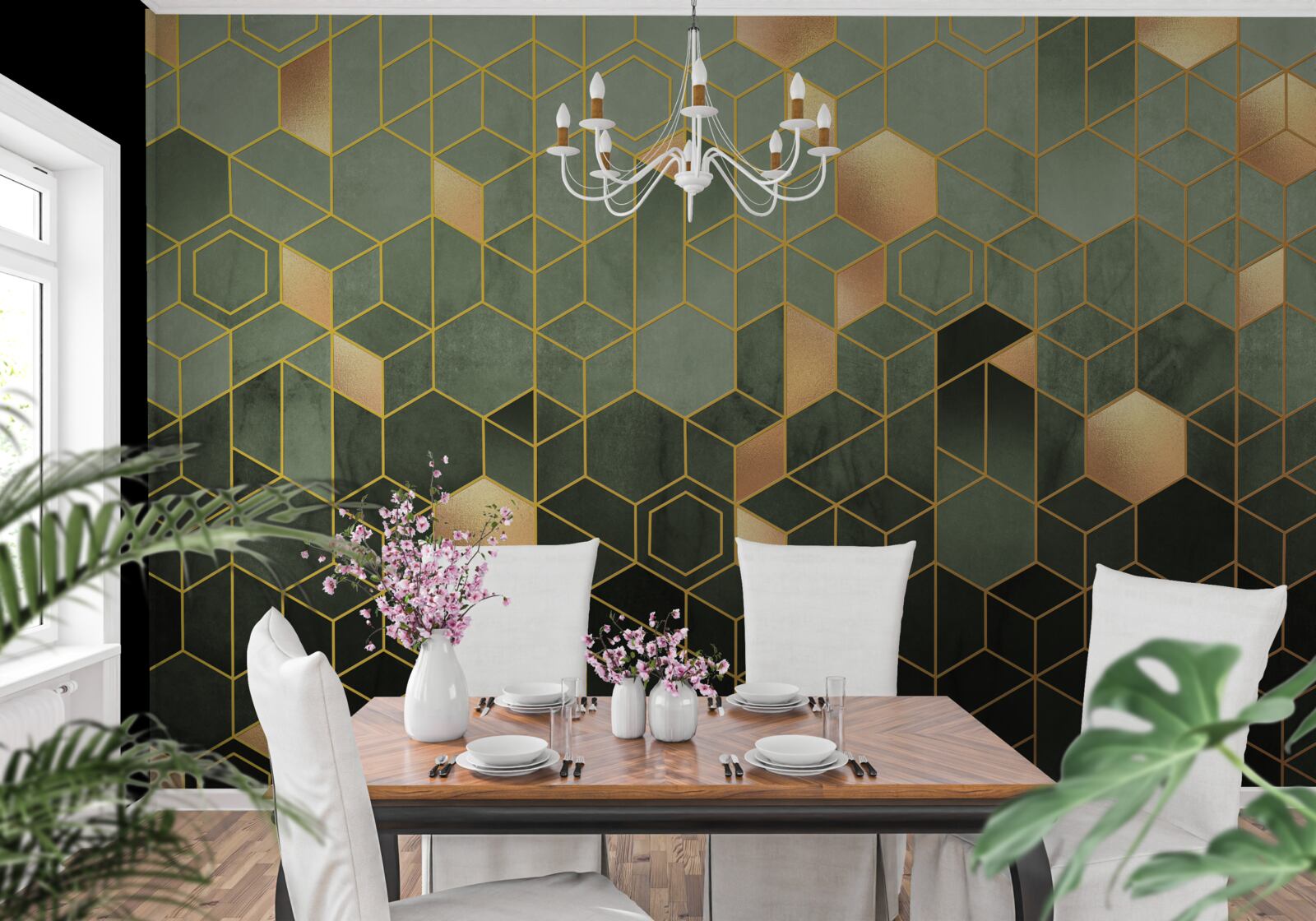 Fototapeta les je zahalený nočnou hmlou a vytvára abstraktné obrazy