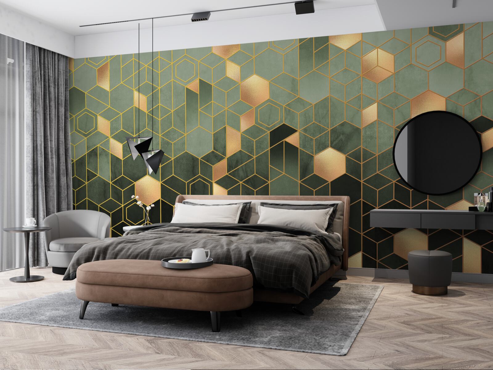 Fototapeta les je zahalený nočnou hmlou a vytvára abstraktné obrazy