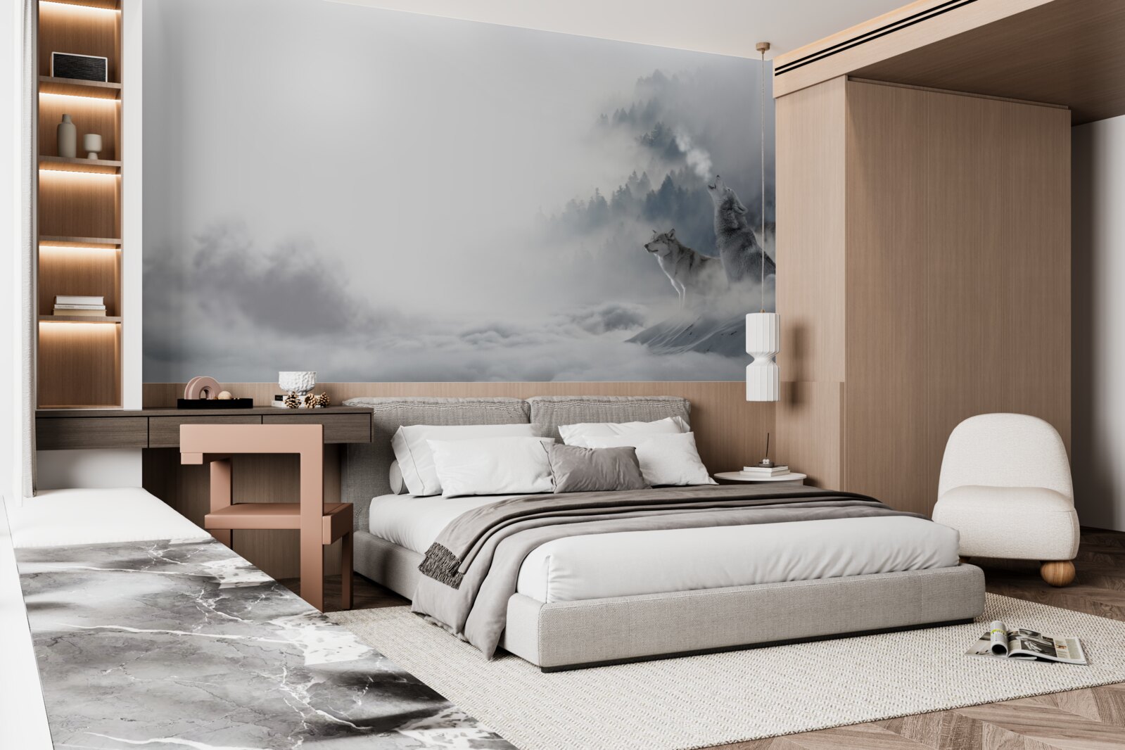 Fototapeta v zimnom lese počuť vytie vlkov