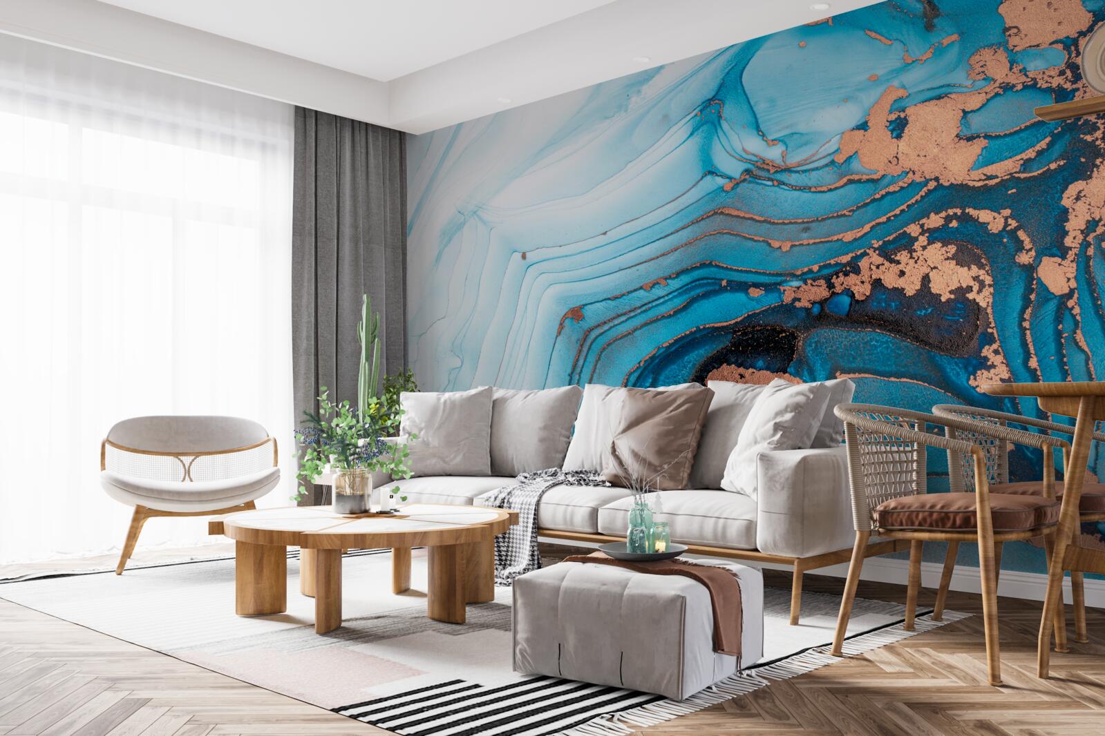 Fototapeta voda sa stretáva s mramorovým pieskom