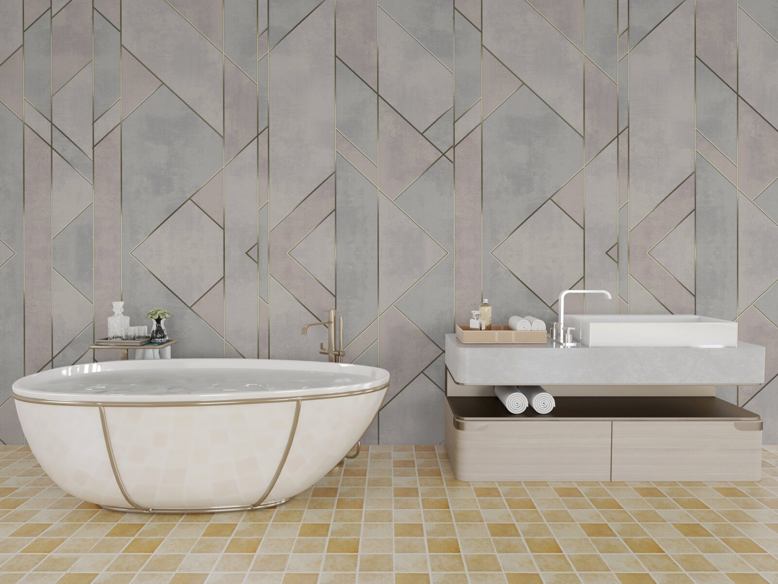 Fototapeta rovné čiary na mramorovom povrchu