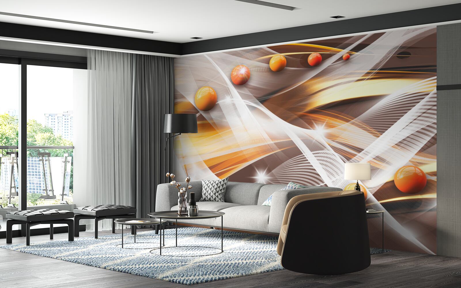 Fototapeta levitujúce gule v abstraktnom umení