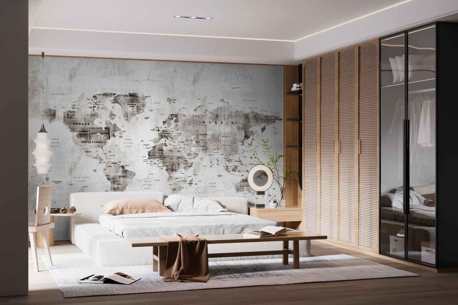 Fototapeta mapa sveta s názvami štátov