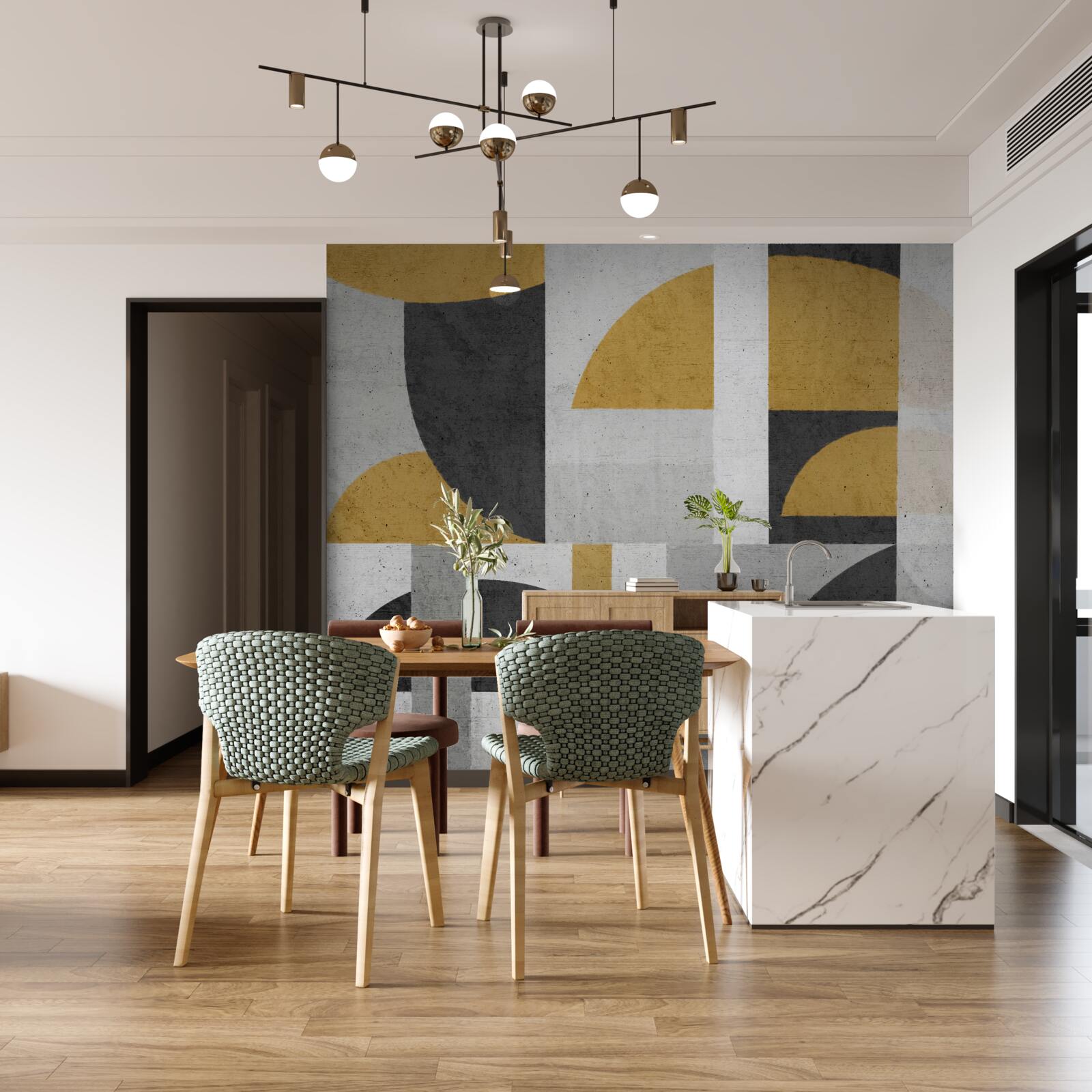 Fototapeta abstrakcia v odtieňoch čiernej a žltej