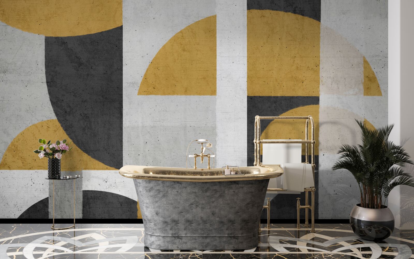 Fototapeta abstrakcia v odtieňoch čiernej a žltej