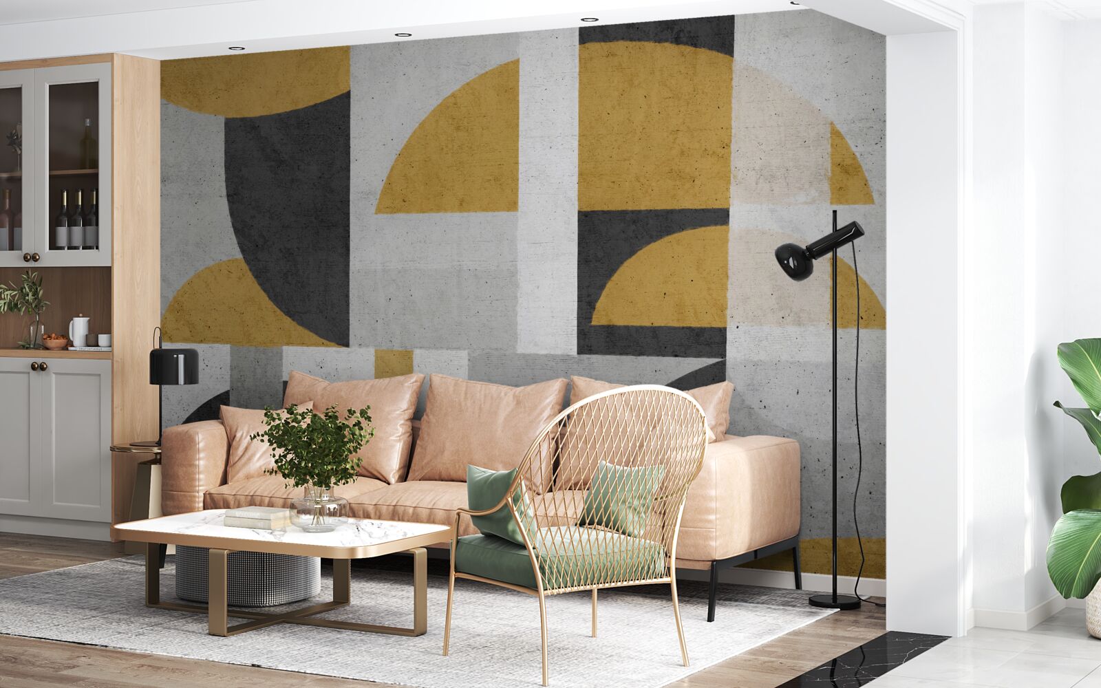 Fototapeta abstrakcia v odtieňoch čiernej a žltej