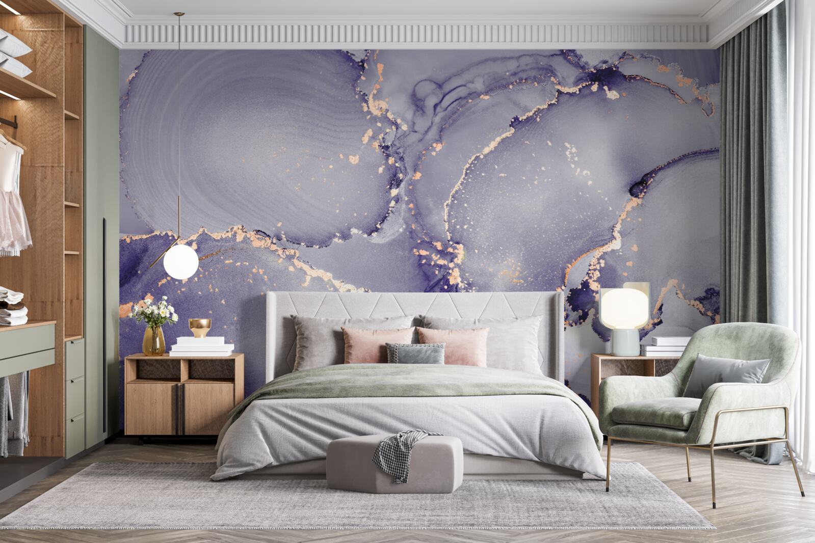 Fototapeta lila-fialový mramor