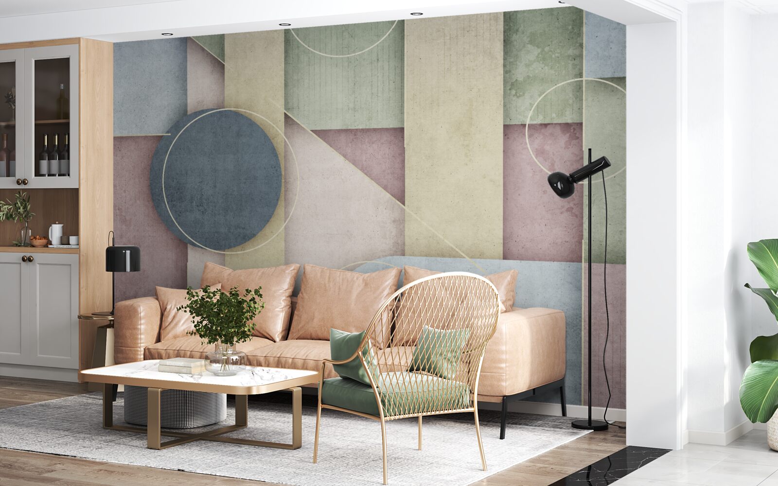 Fototapeta kompozícia s geometrickými prvkami