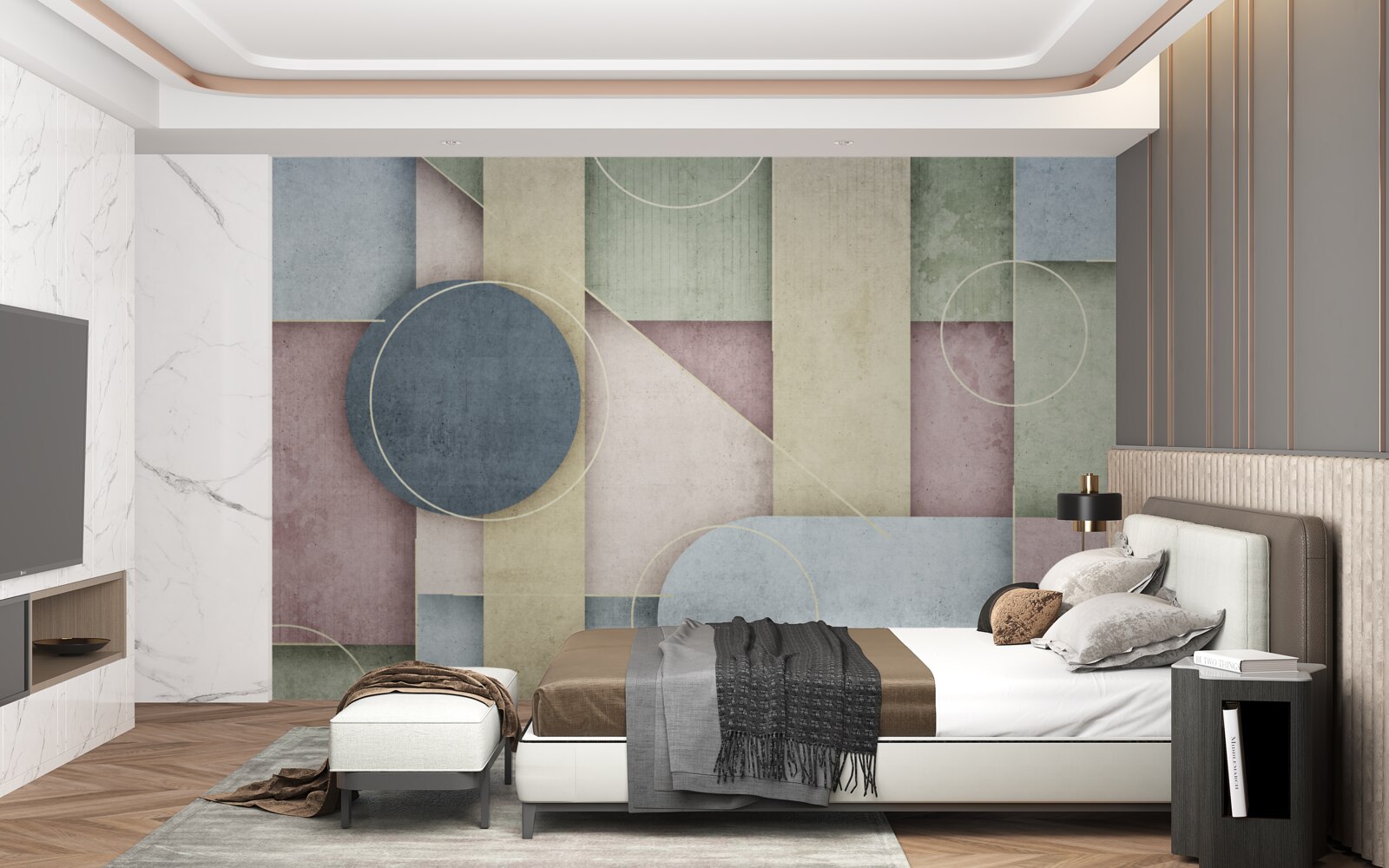 Fototapeta kompozícia s geometrickými prvkami