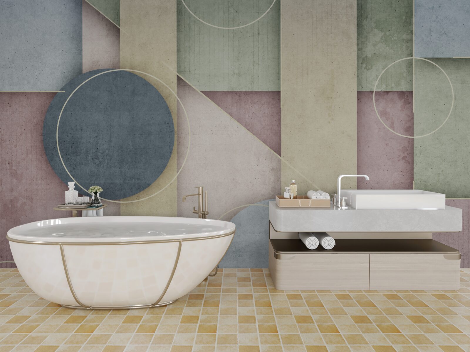 Fototapeta kompozícia s geometrickými prvkami