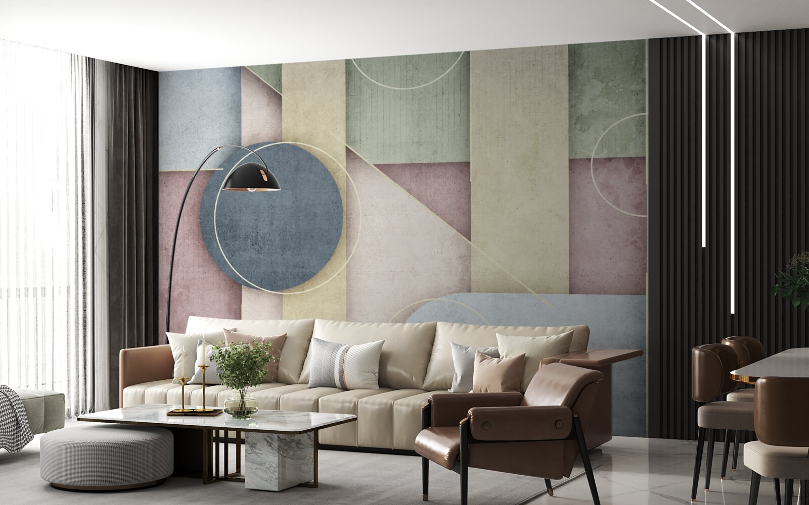 Fototapeta kompozícia s geometrickými prvkami