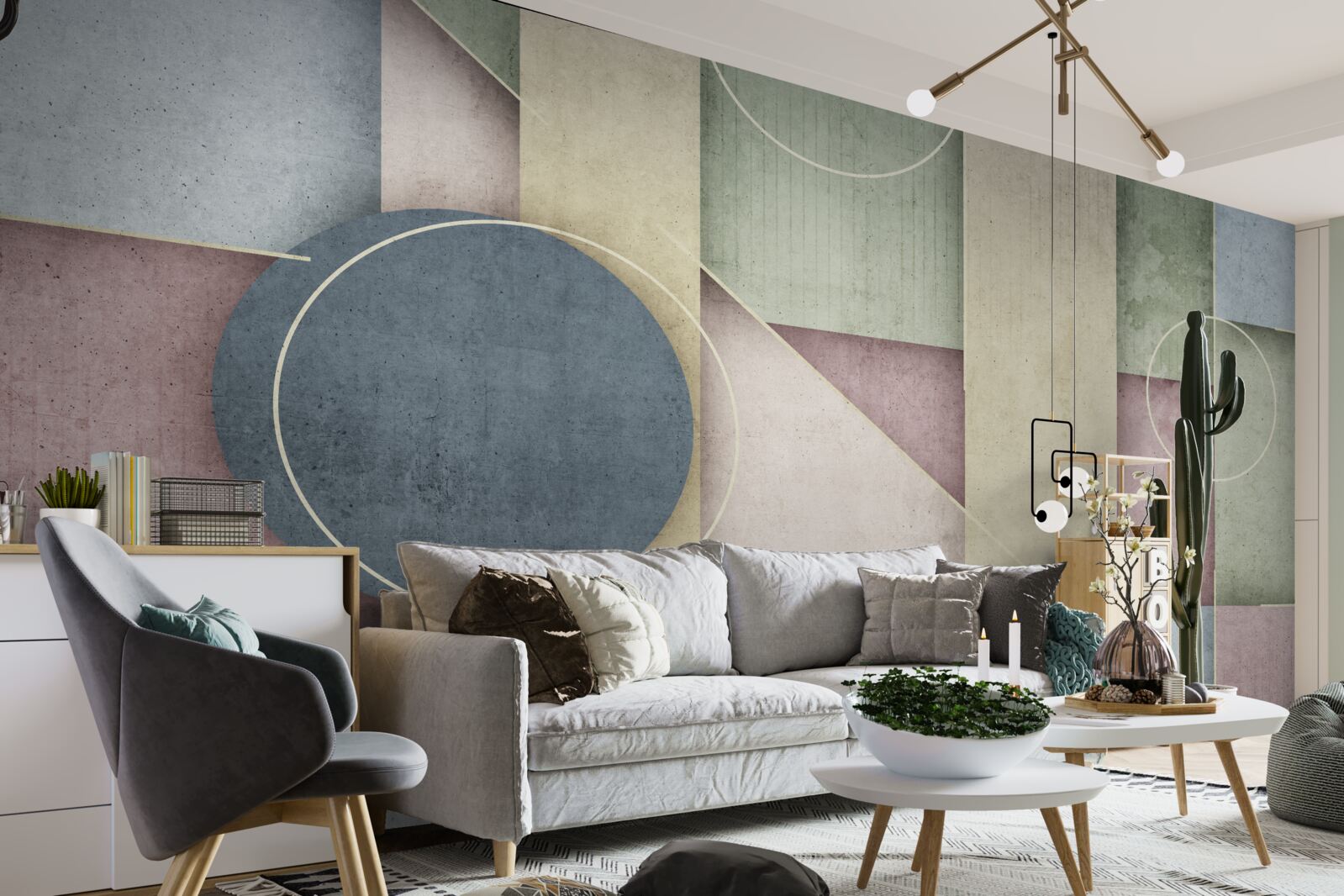 Fototapeta kompozícia s geometrickými prvkami